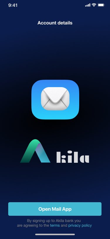 Akila onboarding — account details intro