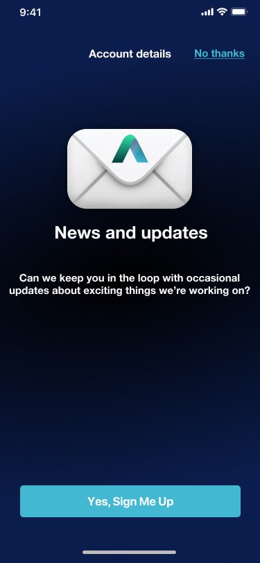 Akila onboarding — instant payment notifications opt-in