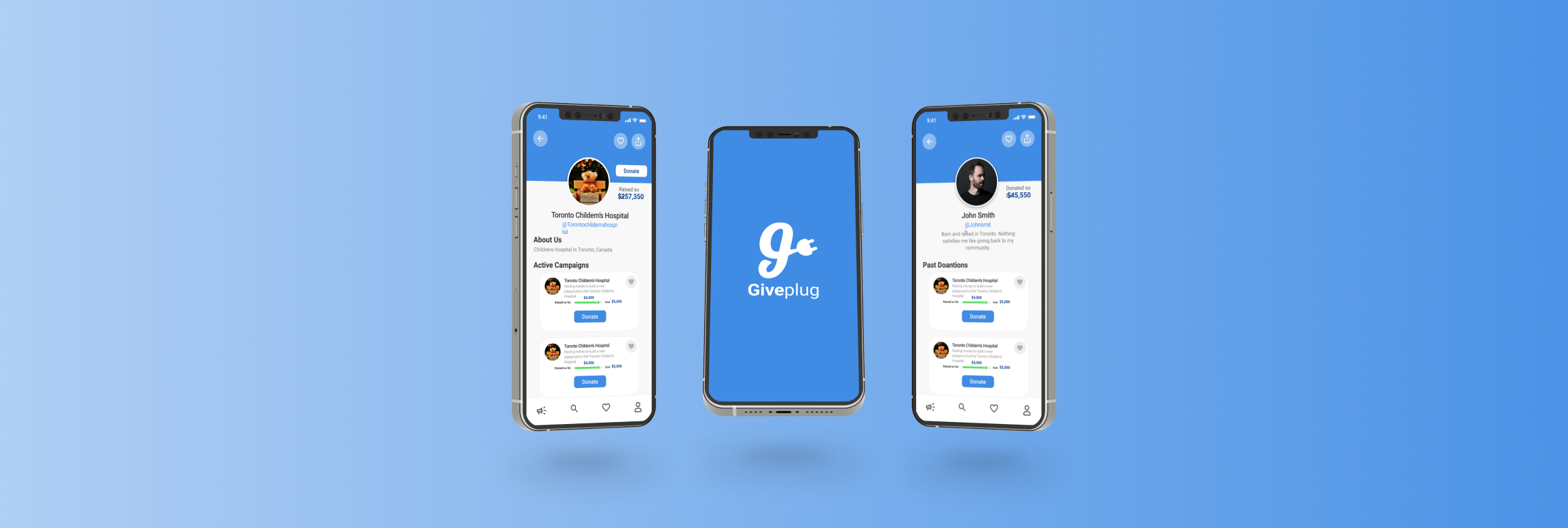Giveplug — hero shot of the brand and app