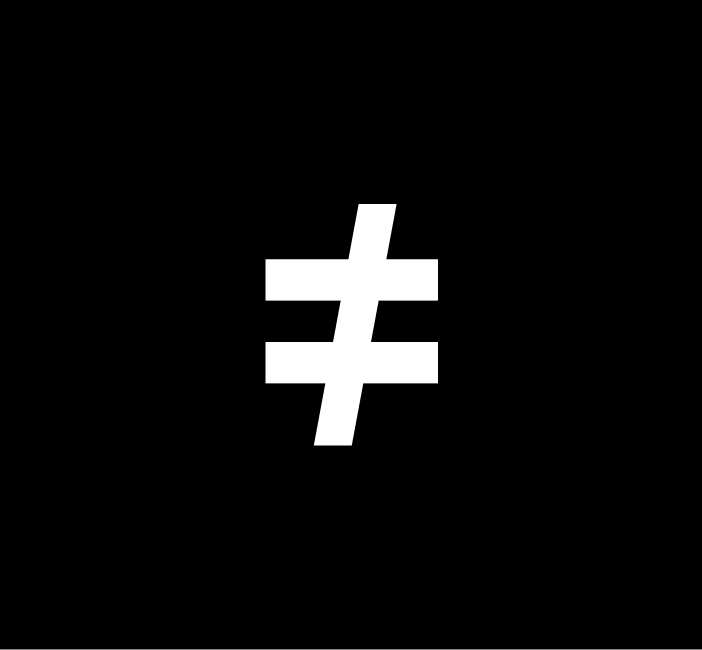 un≠ORDINRY symbol — inverse mark on black