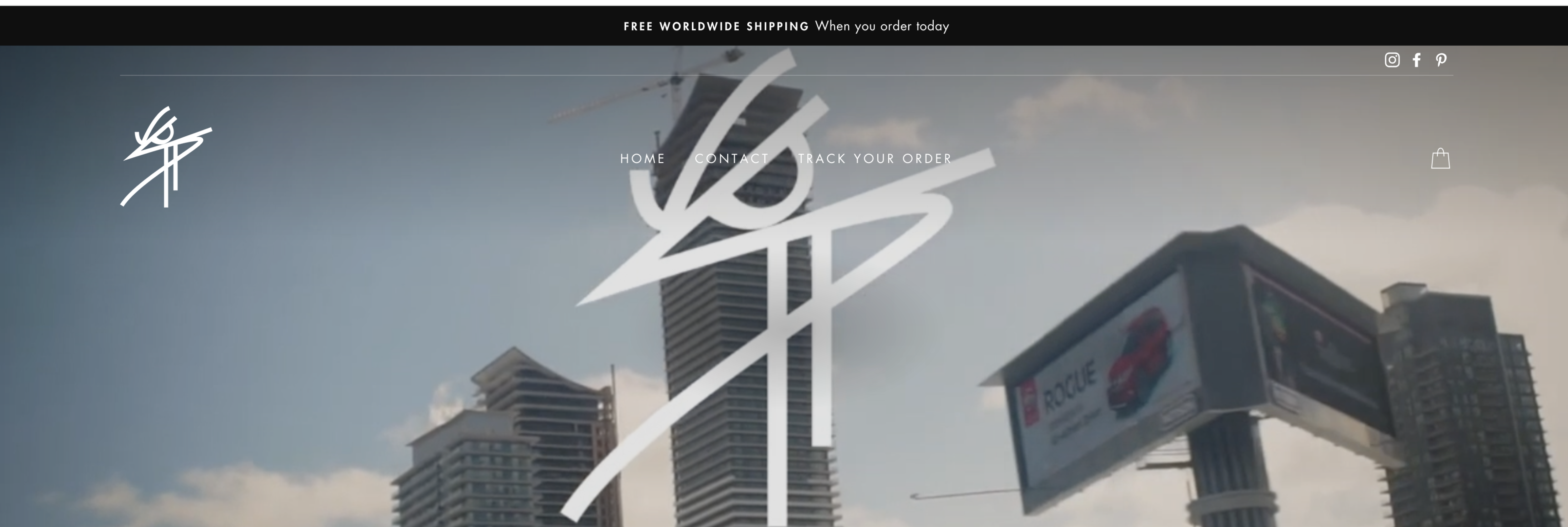 Screw Face Product — homepage hero with logo overlay against a Toronto skyline