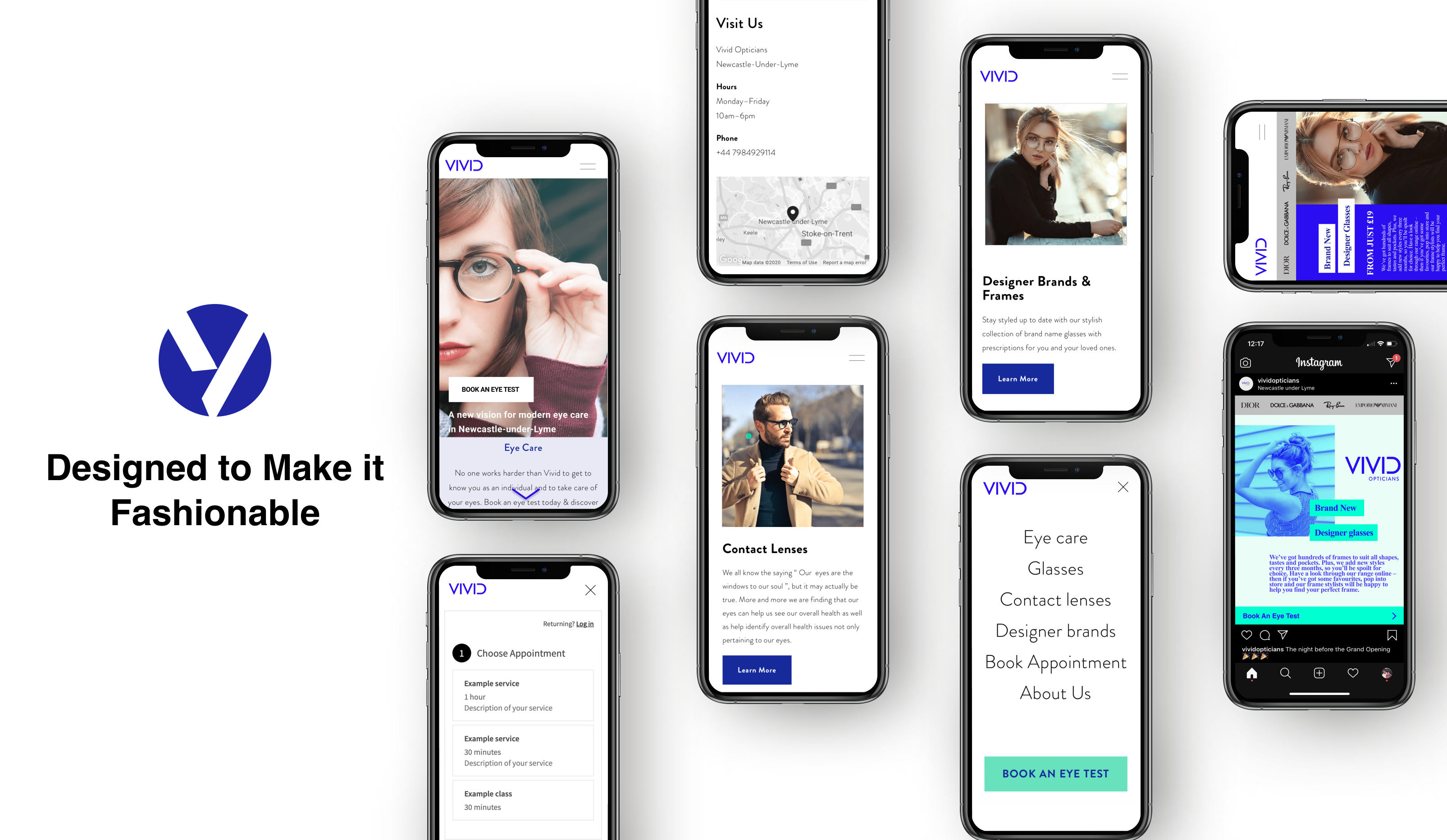 Vivid Opticians — hero shot of the brand and website
