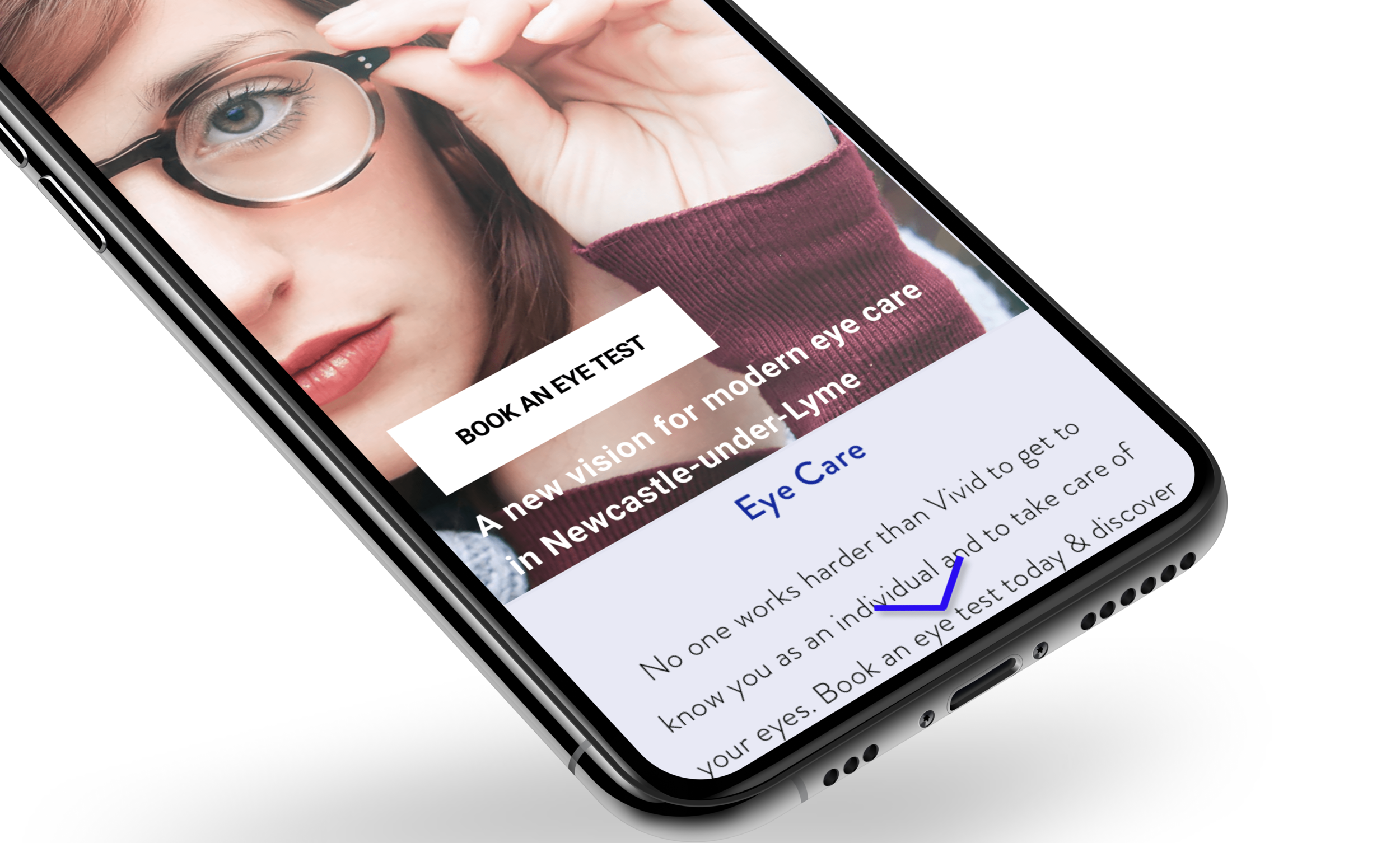 Vivid Opticians UI screen