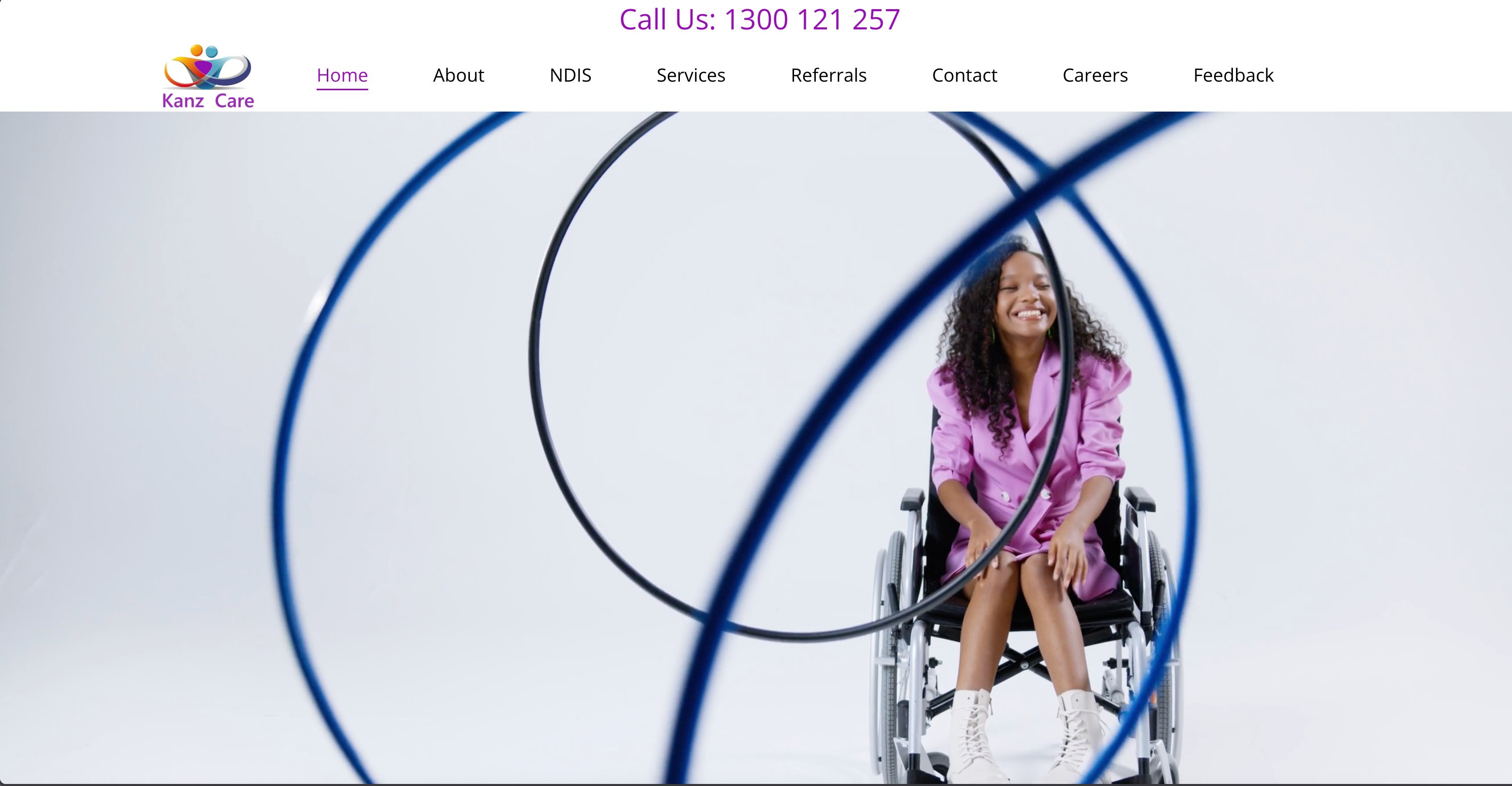 Kanz Care &mdash; the previous site, with a seven-item navbar and editorial-style hero photography