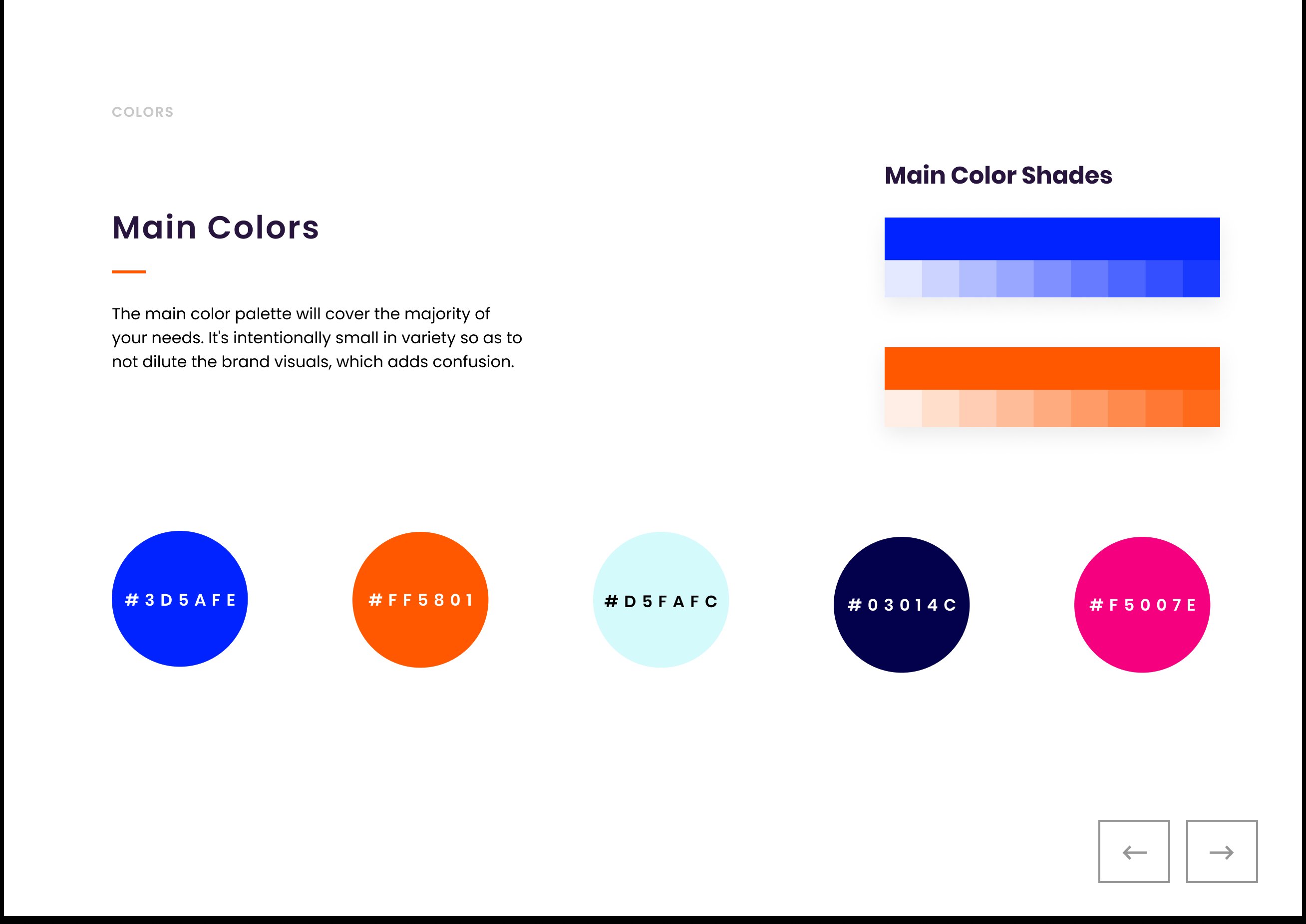 NationRemit color palette — five-colour system with hex codes